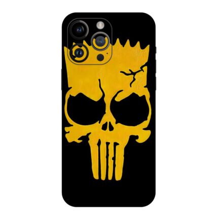 Black And Yellow Skull Face Mobile Skin