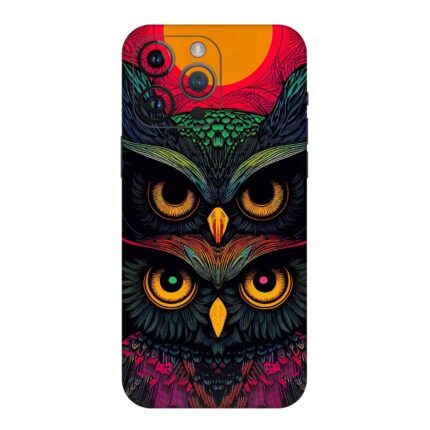 Colorful Dual Owl Design Mobile Skin