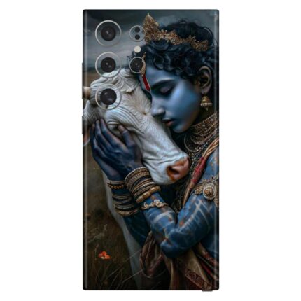 Lord Krishna With Cow Mobile Skin